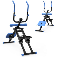 2-in-1 Stepper und Bauchtrainer Blau, stabiles Multifunktionsgerät für Zuhause