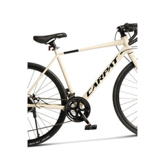 28 Zoll Urban Bike, Ansicht von vorne rechts mit mechanischer Scheibenbremse.