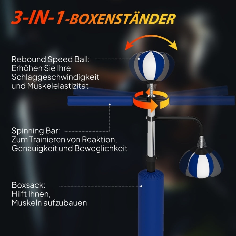 3-in-1 Funktionen: Rebound-Speedball, rotierende Reflexstange und Kick-Polster.