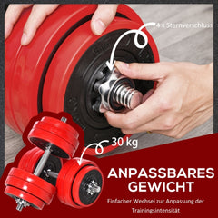 30 kg Anpassbares Gewicht: Einfacher Wechsel der Hantelscheiben