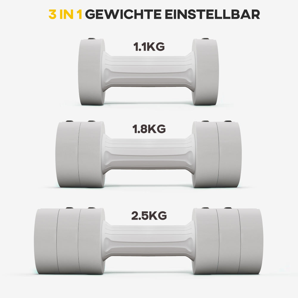 3 Gewichtsoptionen: Anpassbar auf 1,1kg, 1,8kg und 2,5kg