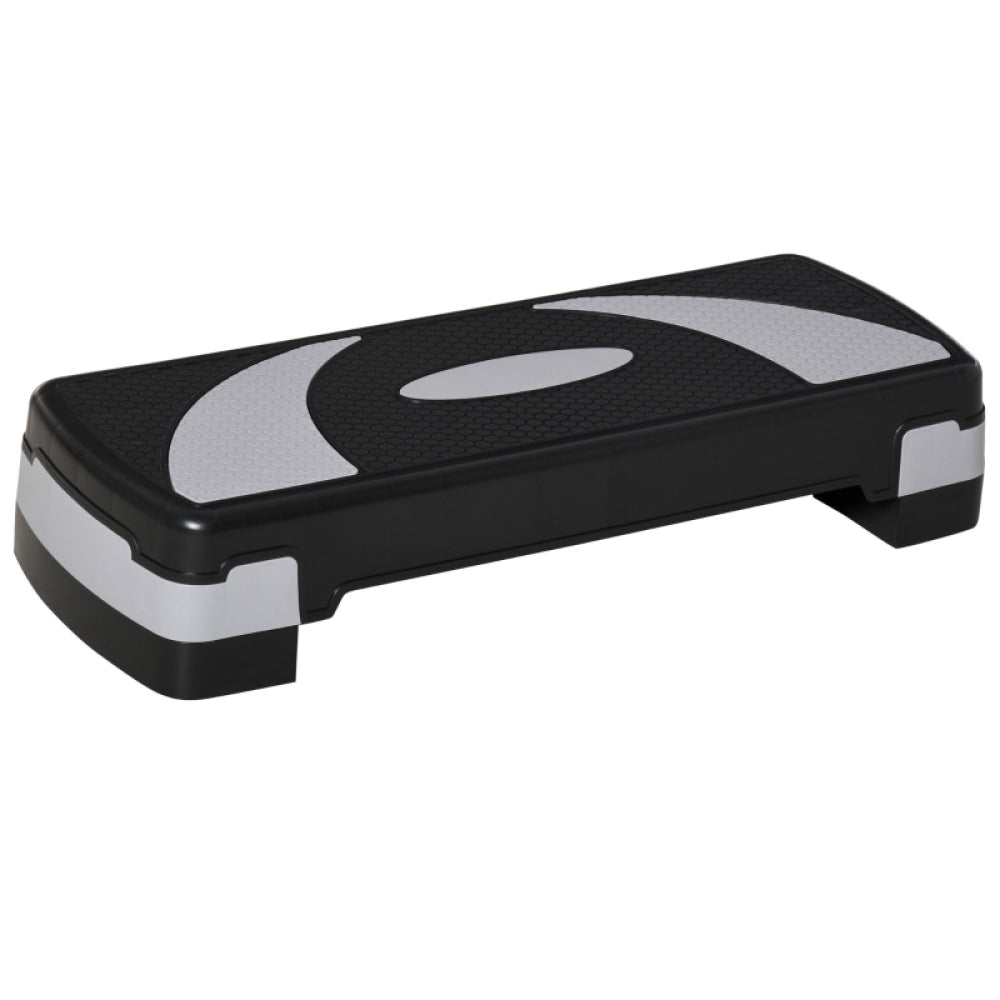 Aerobic Steppbrett schwarz grau 80x31cm, rutschfeste Oberfläche für Heimtraining