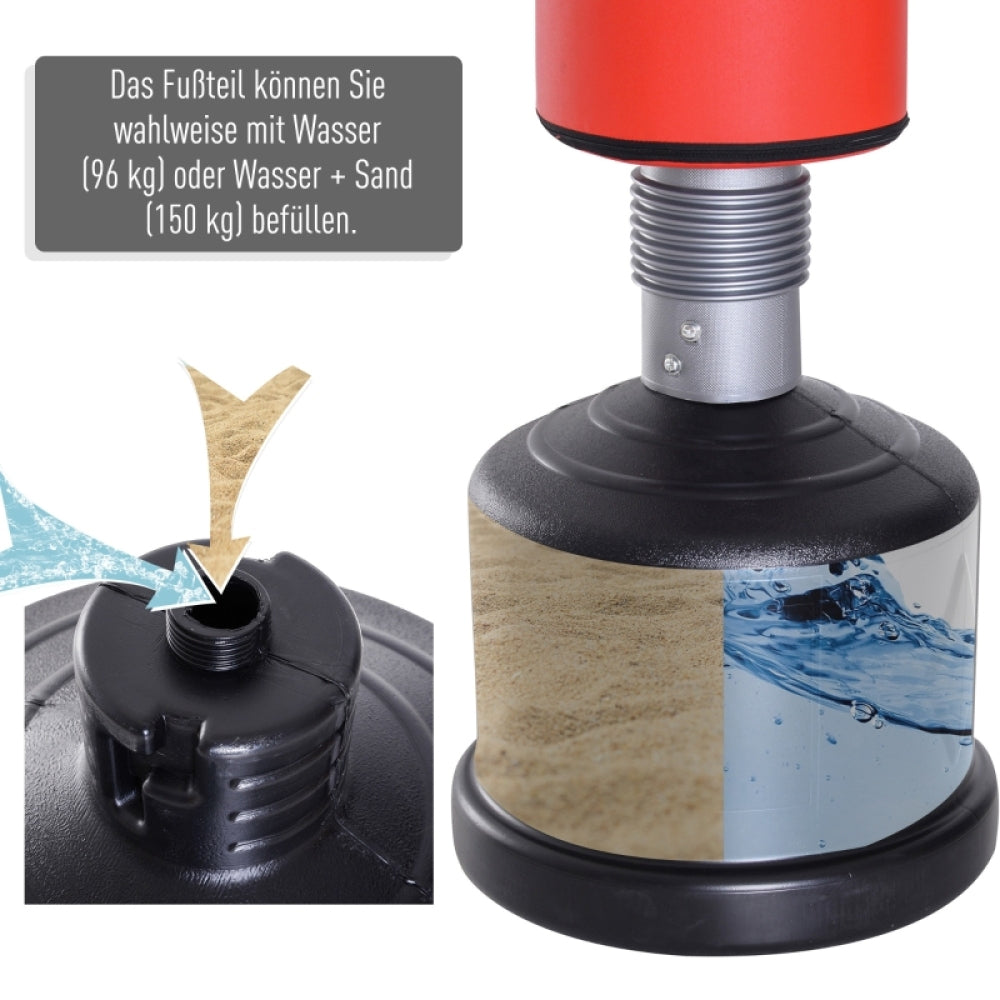 Befüllbarer Standfuß: Kann mit Wasser (96kg) oder Sand (150kg) für Stabilität gefüllt werden.