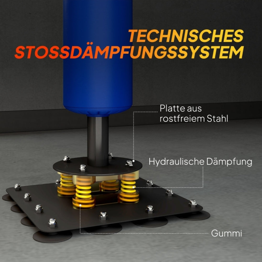Dämpfungssystem: Detailansicht der 4 Federn zur Geräuschreduzierung und Stoßdämpfung.