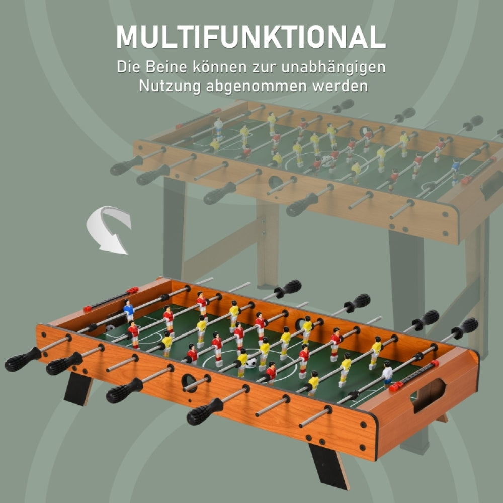 Darstellung der zwei Bein-Optionen: Umbau vom hohen Standkicker zum flachen Tischauflage-Kicker