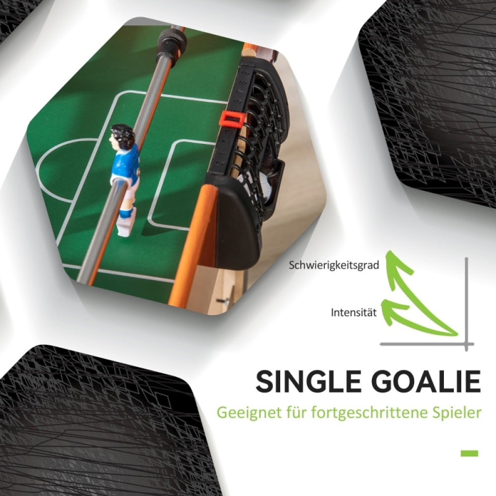 Detailansicht des Torwarts und des grünen Spielfelds: Single Goalie Design für präzises Spiel