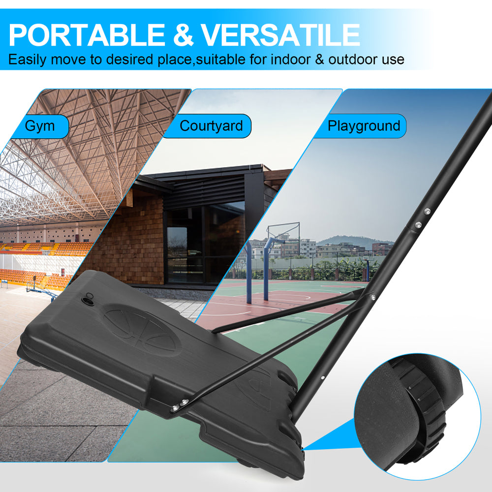 Detailansicht des wetterfesten Stahlrahmens, des Nylonnetzes und des Drehknaufs zur Höhenverstellung