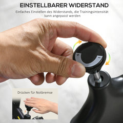 Einstellbarer Widerstand: Drehknopf zur Anpassung der Trainingsintensität mit Not-Stopp