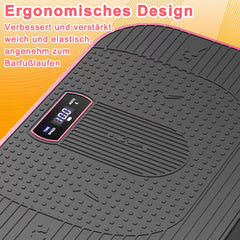 Ergonomisches Design der pinken Vibrationsplatte: Rutschfeste Oberfläche und LED-Touch-Display