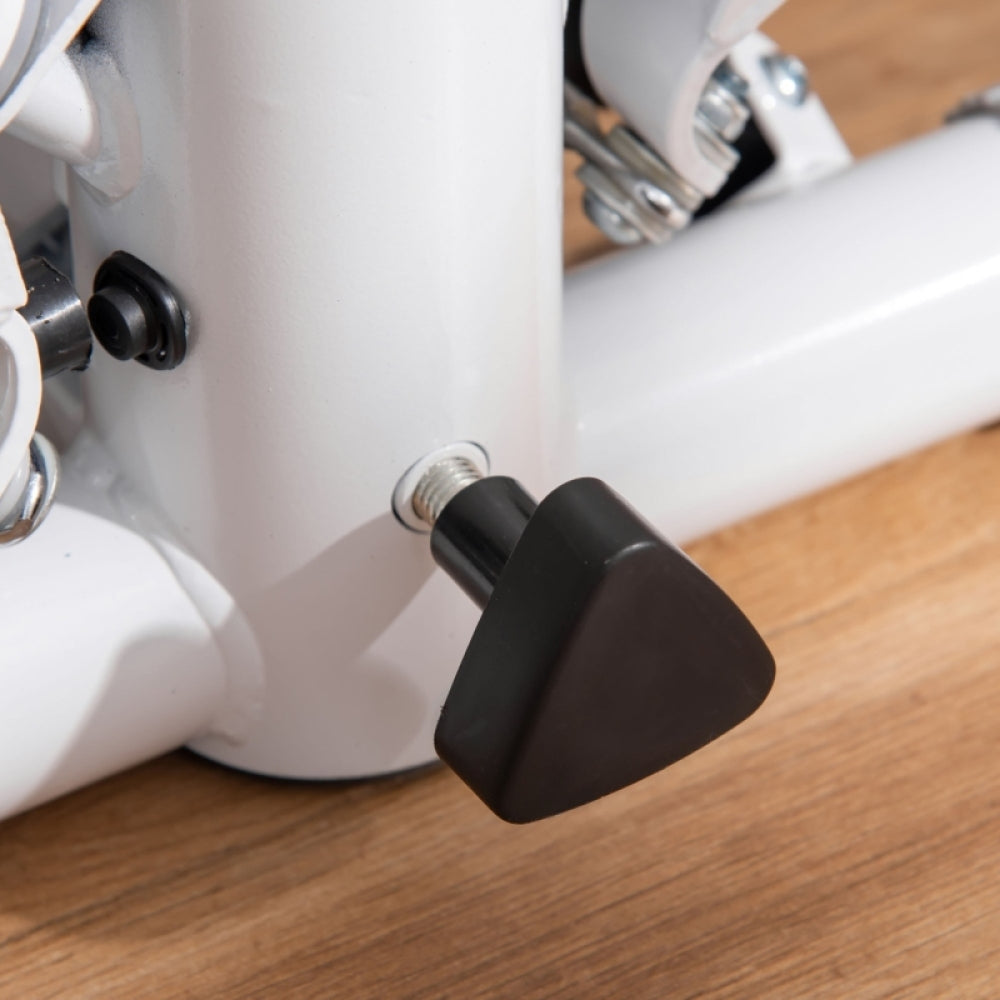 Feststellschraube am weißen Metallrahmen für Stabilität