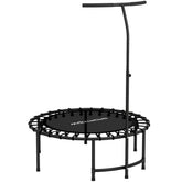 Fitness-Trampolin Ø 102 cm in komplett schwarzem Design mit T-Haltegriff.