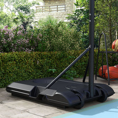 Grafik zeigt die 7-stufige Höhenverstellung und das Grafik-Design des Backboards im Detail.