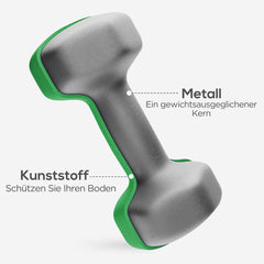 Hochwertige Materialien: Massiver Metallkern mit bodenschonendem Kunststoff
