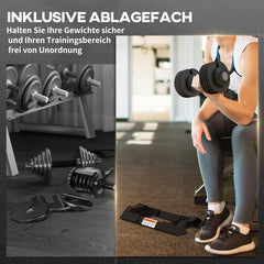 Inklusive Ablagefach: Sichere Aufbewahrung sorgt für Ordnung im Home Gym