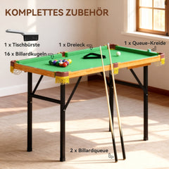 Komplettes Zubehör-Set: 2 Queues, 16 Kugeln, Dreieck, Bürste und Kreide