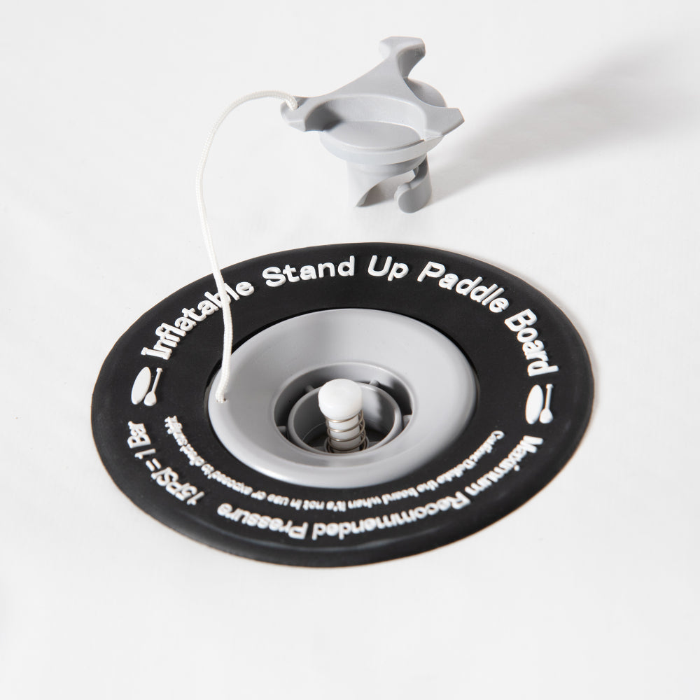 Nahaufnahme des Hochdruckventils zum schnellen Aufpumpen und Luftablassen.