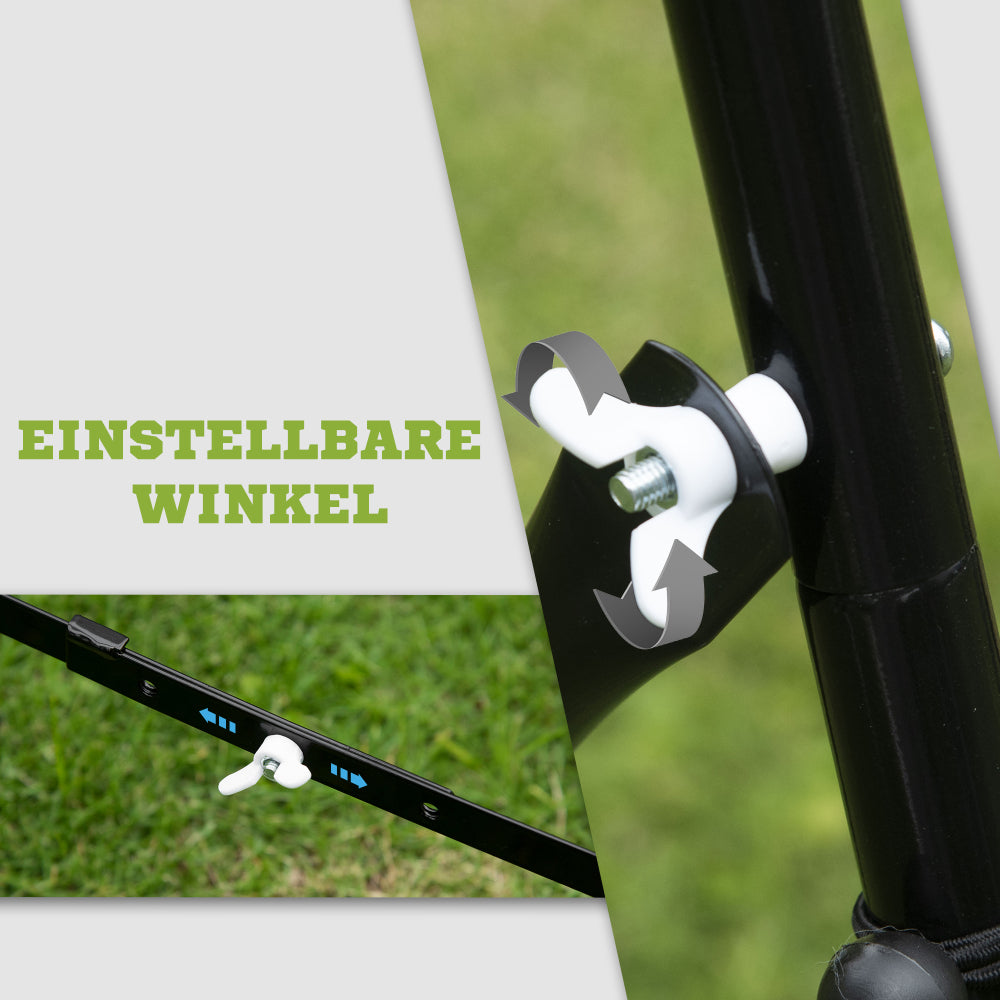 Nahaufnahme des mechanischen Gelenks zur Einstellung verschiedener Neigungswinkel.