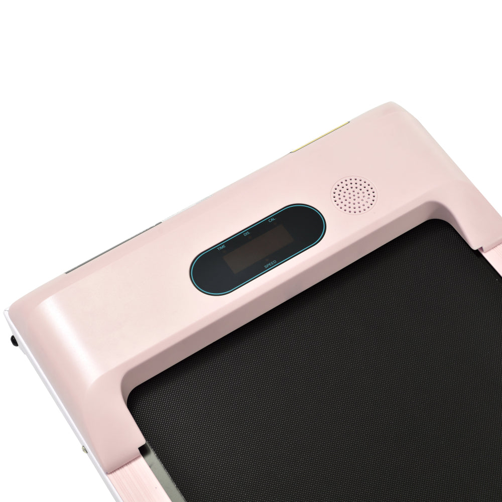 Nahaufnahme des vorderen Motorgehäuses und Displays in Rosa.