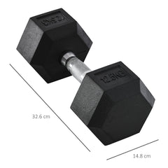 Produktabmessungen: Einzelhantel 12,5kg, 32,5 cm Länge, Griff 12,8 cm