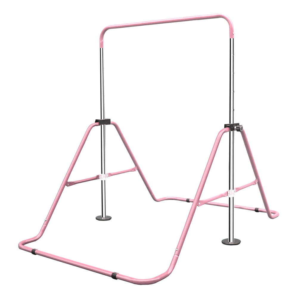Robuste Metall-Turnstange in Pink, dreieckige Sicherheits-Struktur.