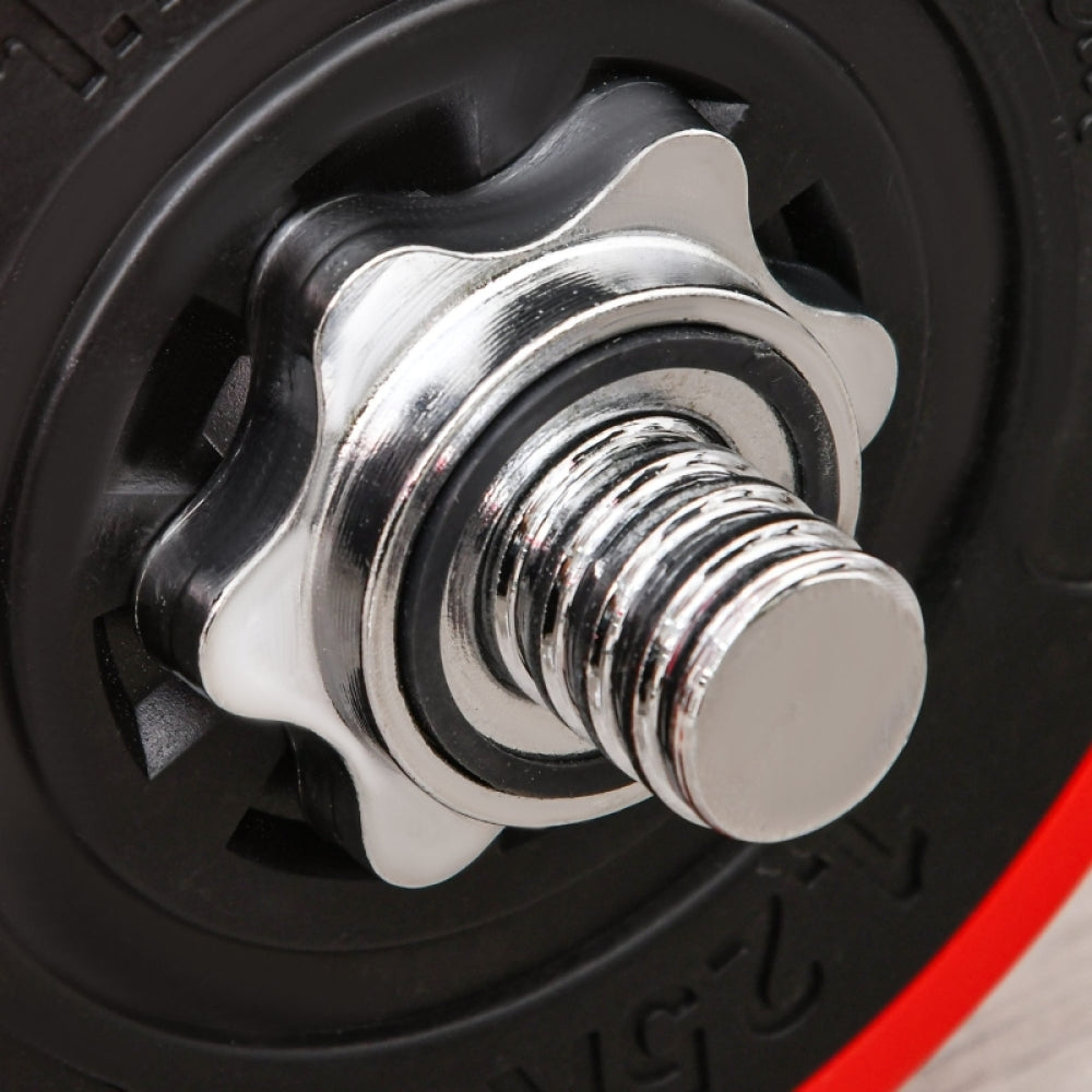 Sichere Fixierung: Sternverschlüsse halten die Gewichte fest