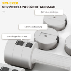 Sicherer Mechanismus: Stahlkern und verriegelbare Kunststoff-Gewichte