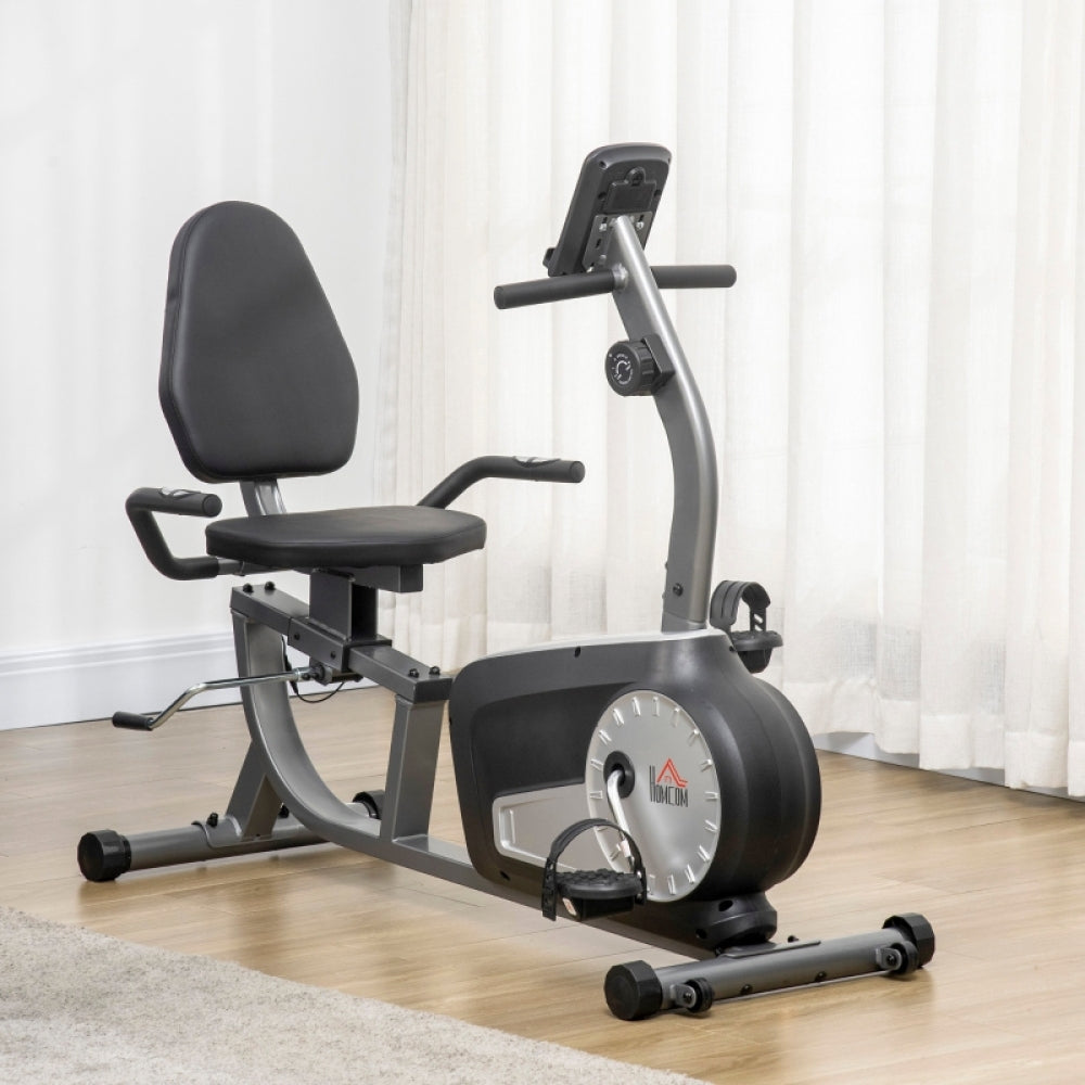 Stabiler Heimtrainer: Robustes Design in Grau-Schwarz bis 110kg belastbar