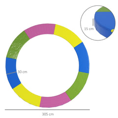 Technische Grafik des Rings: Außendurchmesser 305 cm, Breite der Polsterung 30 cm.