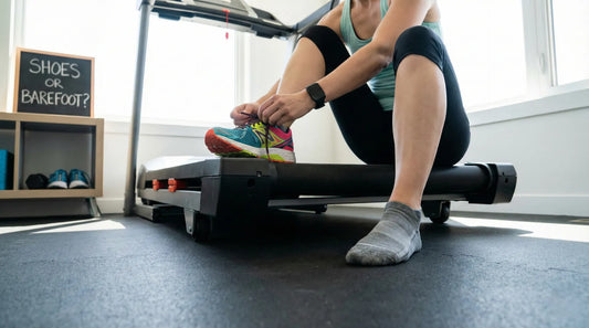 Entscheidung vor dem Training: Laufschuhe oder Barfuß auf dem Laufband?