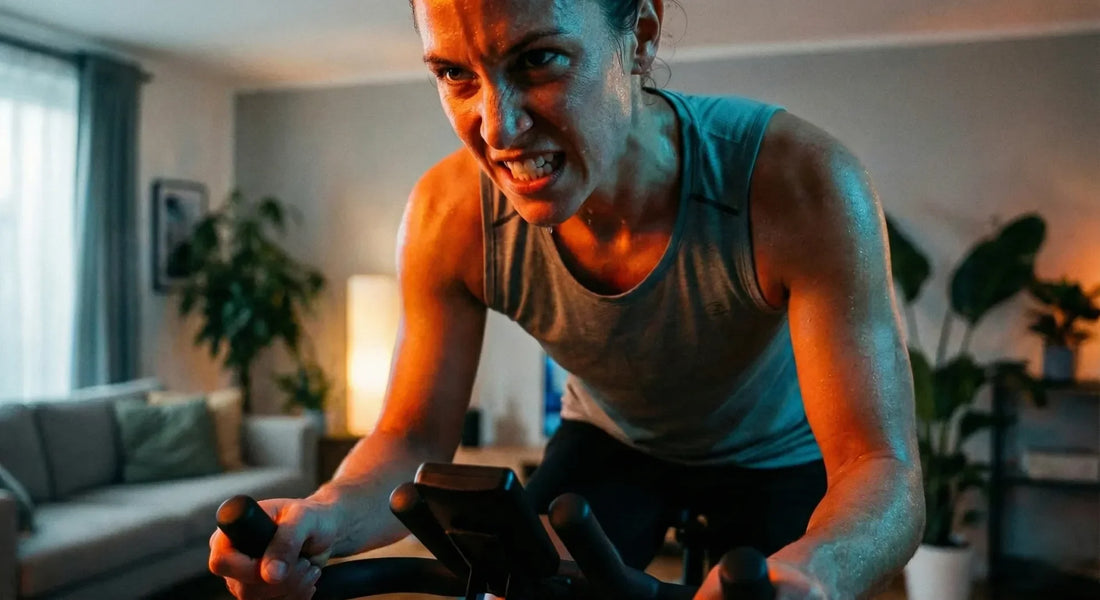 Intensives Cardio-Training auf dem Heimtrainer zum Abnehmen