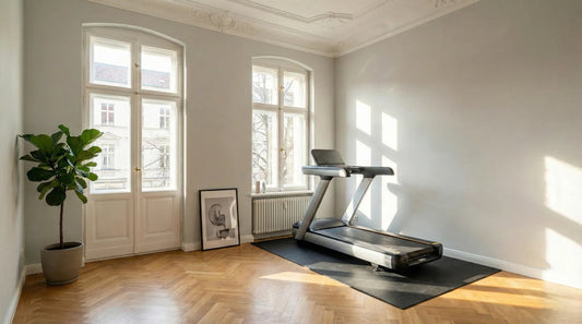 Modernes Laufband in einer Altbauwohnung mit hohen Decken