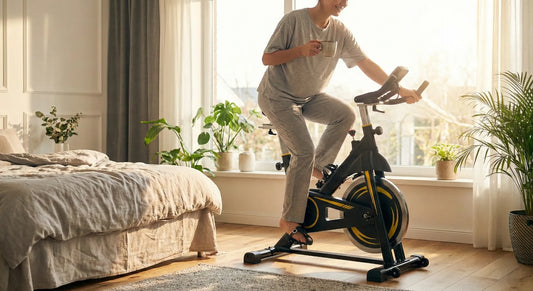 Morgenroutine auf dem Heimtrainer Wach werden mit Sport