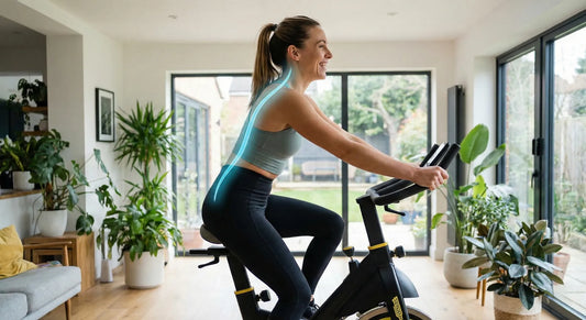 Rückenschonendes Training auf dem Heimtrainer Gerade Sitzhaltung