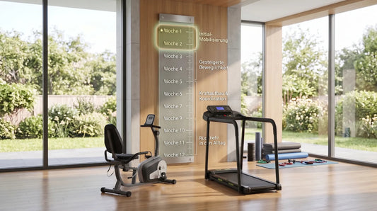 Sicherer Start der Reha nach Gelenk-OP Der 12-Wochen-Plan für Zuhause mit Liegeergometer und Reha-Laufband.