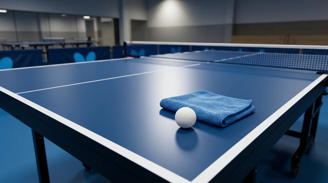 Tischtennisplatte reinigen Fehler Glasreiniger und nasses Tuch