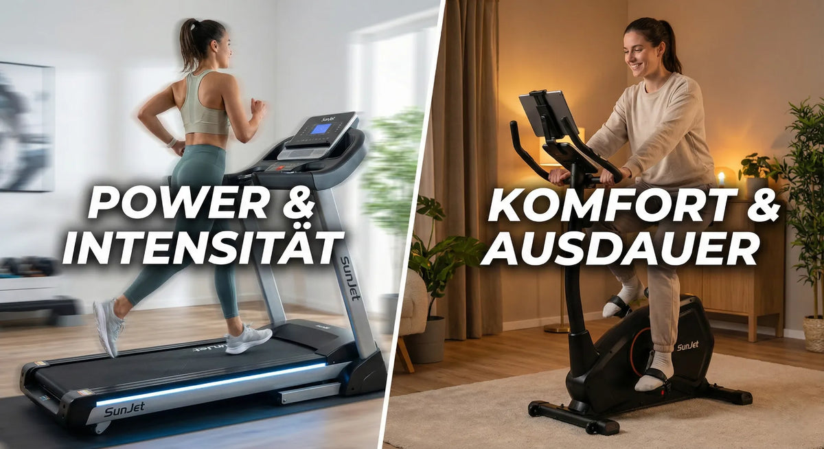 Vergleich Laufband für Intensität vs. Heimtrainer für Komfort