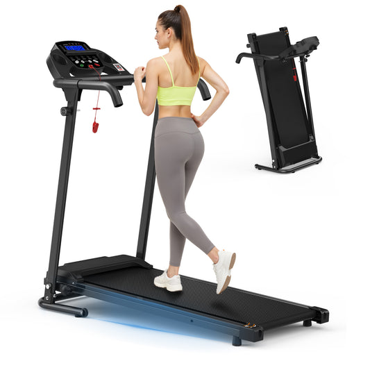 Sunjetfit T500 Heimlaufband – Frau trainiert auf Laufband mit Tablethalter für Zuhause