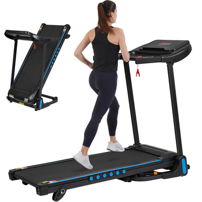 Sunjetfit X200 Profi Laufband – Frau läuft, Vergleich aufgebaut und gefaltet
