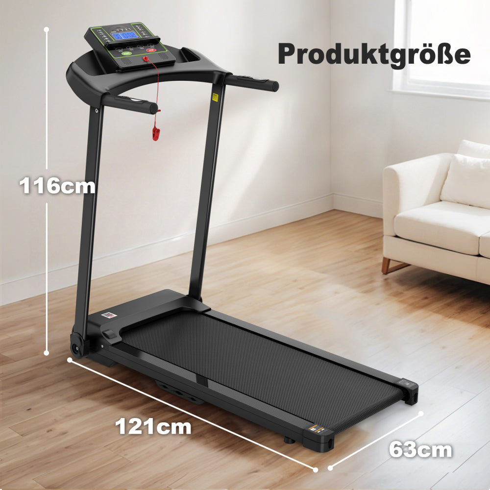 T400 Heimlaufband Produktmaße – 121 cm Länge, 63 cm Breite, 116 cm Höhe
