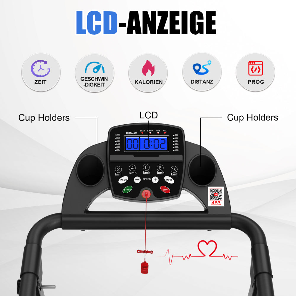 T500 LCD-Anzeige mit doppelten Getränkehaltern und Herzfrequenzsensor