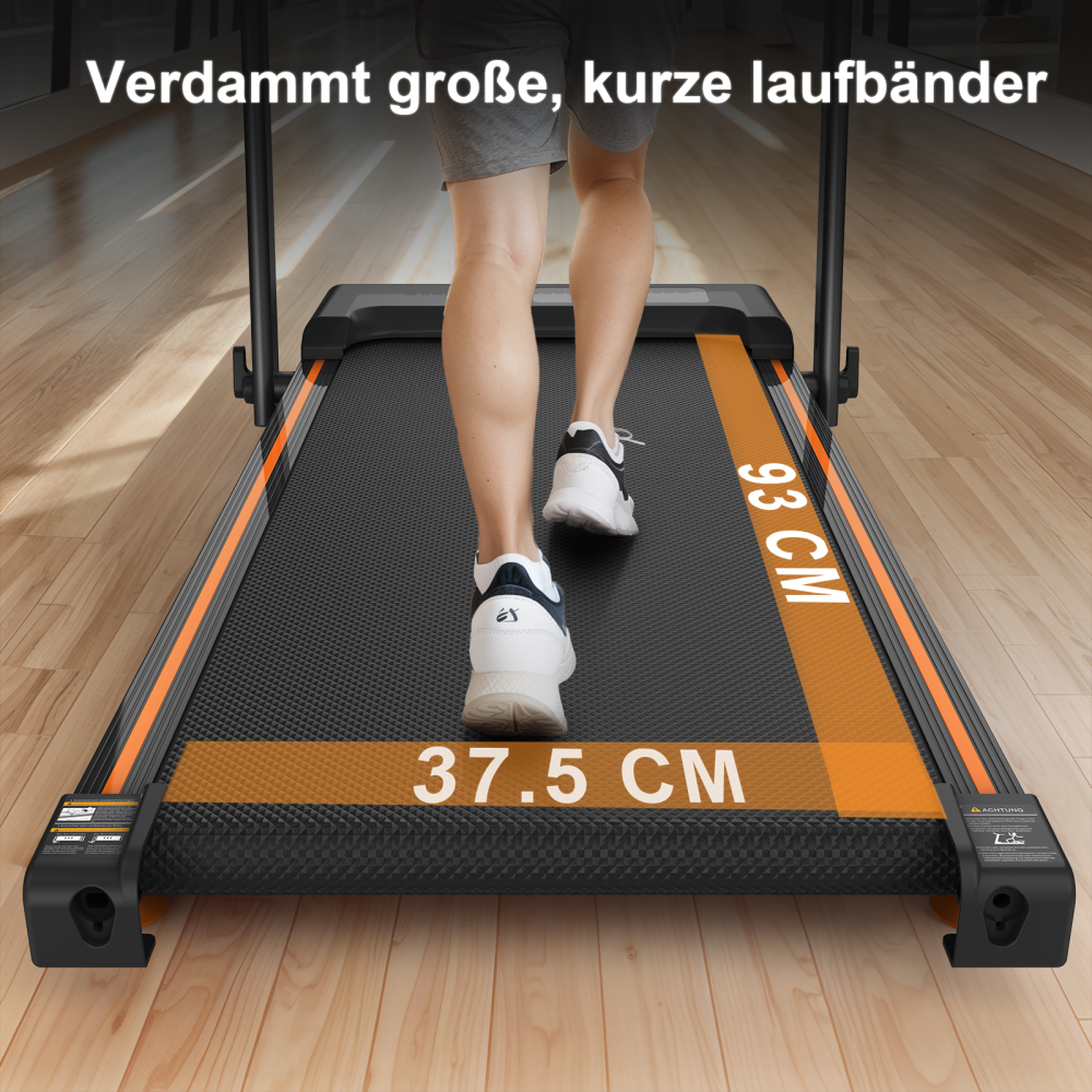W500 breite Lauffläche 37,5 cm – genug Platz für natürliches Gehen und Laufen