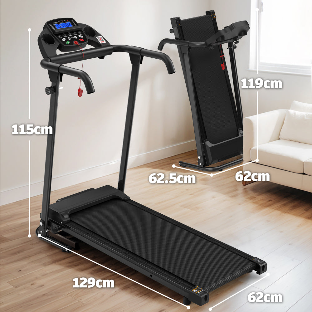 T500 Heimlaufband Produktmaße – 155 cm Länge, 62 cm Breite, 151 cm Höhe
