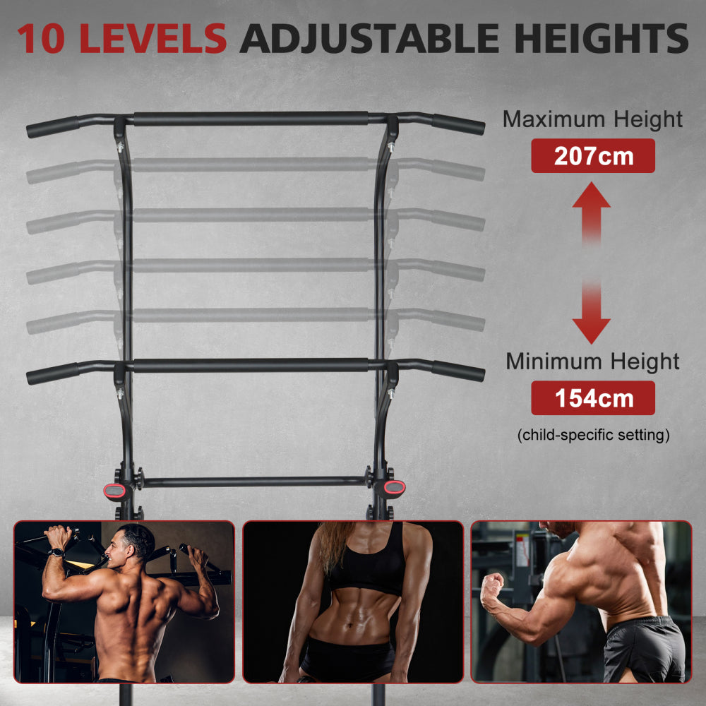 10-stufige Höhenverstellung: Anpassbar von 154 cm bis 207 cm für die ganze Familie.