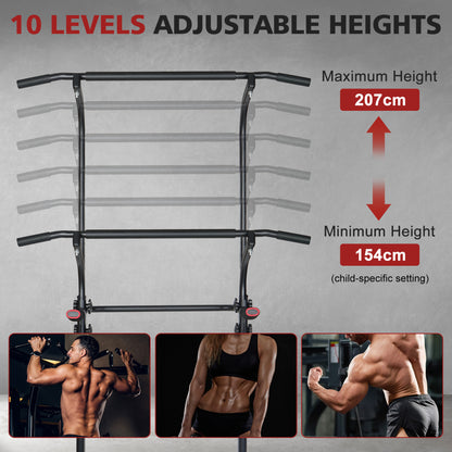 10-stufige Höhenverstellung: Anpassbar von 154 cm bis 207 cm für die ganze Familie.