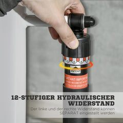 12-stufiger hydraulischer Widerstand, separat einstellbar für jedes Bein