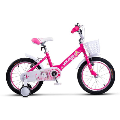 16 Zoll Kinderfahrrad Pink für 4-6 Jahre mit abnehmbaren Stützrädern.