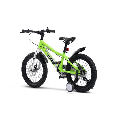 18 Zoll Kinderfahrrad mit Kettenschutz und mechanischen Scheibenbremsen Rückansicht