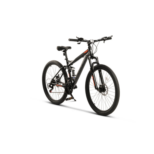 26 Zoll Fully Mountainbike, 21-Gang Shimano Schaltung, Doppel-Scheibenbremsen, Doppelwandige Felgen, für Erwachsene & Jugendliche 150-165 cm - Geländefahrrad (85% vormontiert)