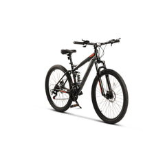26 Zoll Fully Mountainbike, 21-Gang Shimano Schaltung, Doppel-Scheibenbremsen, Doppelwandige Felgen, für Erwachsene & Jugendliche 150-165 cm - Geländefahrrad (85% vormontiert)