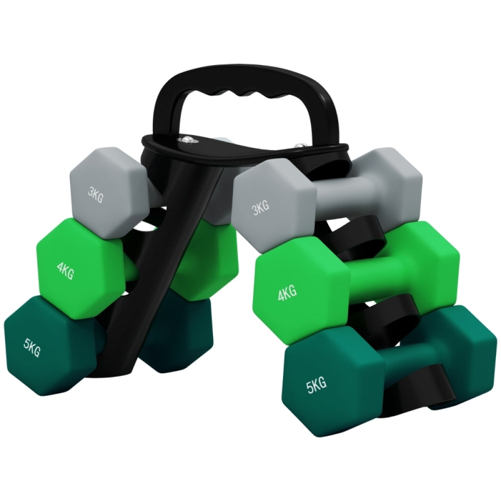 2-in-1 Hantelset 24kg: Ständer fungiert als schwere Kettlebell mit Hanteln